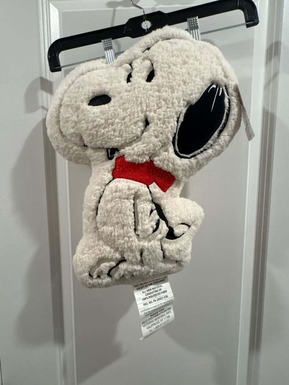 Peanuts Snoopy Sherpa Pillow with Red Scarf